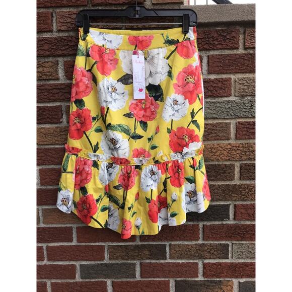 PARKER Coraline SKIRT Floral Multicolored Ruffled Size 4 NWT - Picture 3 of 4